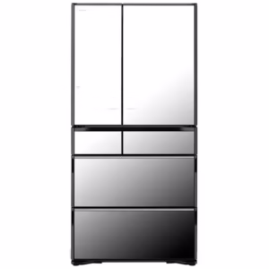 Hitachi RZX740KAX 735L Mirror Glass French Door Fridge with 4 Star Energy Rating